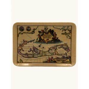 Vintage Mebel Italy Bermuda Map Melamine Tray P 67 Rectangular Trinket Dish